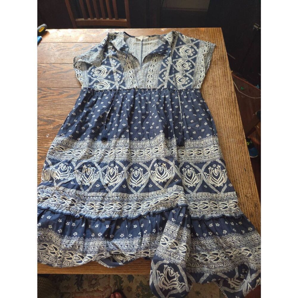 Melissa Nepton Janelle blue&white dress sz Medium